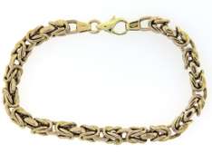 Charming Yellow Gold Square Byzantine Bracelet