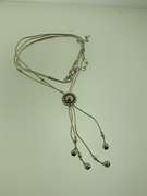 Sterling Silver Lariat tube chain necklace