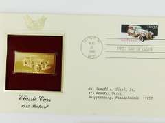 1988 Classic Cars 1st Day Covers & 22KT Gold Stamps