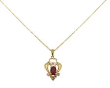 Favorite Ruby and Diamond Deco Style Necklace on 18kt