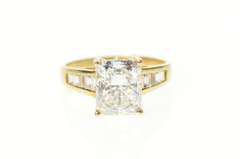 10K Yellow Gold Emerald Cubic Zirconia Travel Engagement Ring