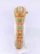 Ladies Geneva & Gemstone Watch, 18kt Gold Plated