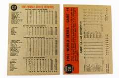 2 Topps 1962 World Series Baseball Cards