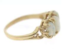 Beautiful 14kt Yellow Gold 3-Stone Oval Opal Ring
