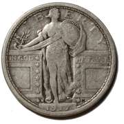 1917 D Type 1 Standing Liberty Quarter
