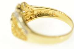 14K Yellow Gold Diamond Ornate Filigree Swirl Engagement Ring