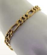 Italian Yellow Gold Figaro Bracelet