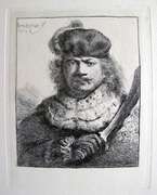 Rembrandt, Self Portrait with Raised Sabre