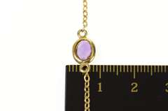 14K Yellow Gold By the Yard Garnet Topaz Amethyst Chain Necklace