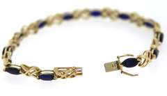 Lovely Yellow Gold Spphire Hugs and Kisses Bracelet