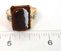 Interesting Layered Cameo Ring in Yellow Gold