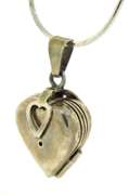 Vintage Italian Silver Heart lucket Pendant