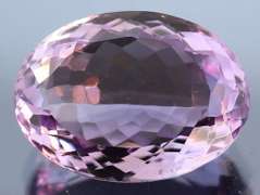 Glittering oval cut 15.31ct pink Amethyst