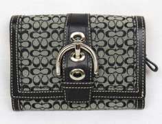 Coach C Logo Black Monogram Wallet