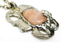 Big Brutalist Rose Quartz Pendant & Heavy Chain