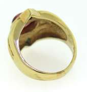Powerful Yellow Gold Oval Cabochon Shaped Pink Tourmaline Cocktail Ring