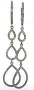 Flashy Silver Diamond Dangle Loopy Earrings