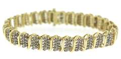 Glittering Yellow Gold "S"-Link Diamond Bracelet