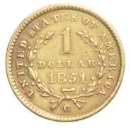 1851-C $1 Liberty Head Gold Dollar