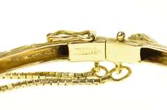 18K Yellow Gold Tree Branch Nature Motif Enamel Bangle Bracelet