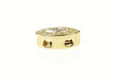 14K Yellow Gold Floral Pattern Diamond Slide Bracelet Charm/Pendant