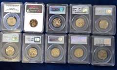 Lot of 10 Graded Proof Quarters