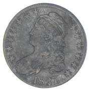 1827 Capped Bust Half Dollar - 0.147 - Curl 2 - R4+