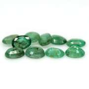 Rich emerald green 6.40ct 10pc emerald set