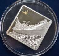 2008 Republic Of Palau 10 Dollar USS Missouri