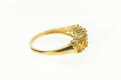 10K Yellow Gold Oval Four Stone Classic Citrine Stackable Band Ring
