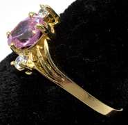 Sweet Pink CZ Ring in Yellow Gold