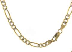 Fancy Italian Gold Figaro Chain Necklace