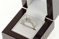 18K White Gold 0.43 Ctw Diamond 7.25mm Engagement Setting Ring