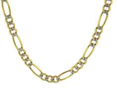 Fancy Italian Gold Figaro Chain Necklace