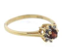 Amazing Yellow Gold Garnet and Diamond Ring