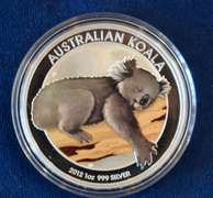 2012 Colorized Koala 1 OZ Silver Dollar