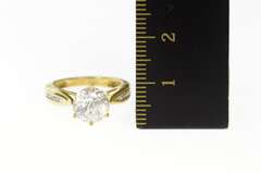 14K Yellow Gold Classic Round Cathedral Travel Engagement Ring