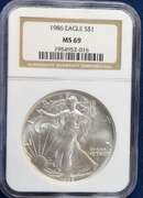 1986 NGC MS 69 Silver Eagle