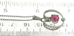 Pink Topaz Pendant on Chain