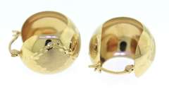 Simple Yellow Gold Domed Hoop Earrings