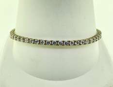 Vintage Sterling Silver Crystal Tennis Bracelet