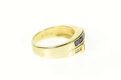 14K Yellow Gold 0.55 Ctw Princess Sapphire Diamond Statement Ring