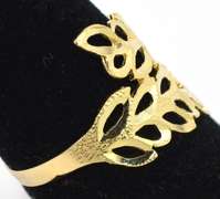Sleek Gold Leaves Filigree Ring in 14KT Yellow Gold