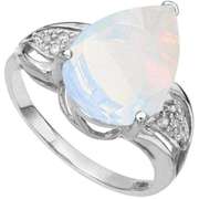 4.49 CT CREATED ETHIOPIAN OPAL & DIAMOND 18K GOLD PLATED RING