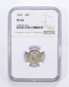 PF65 1941 Mercury Dime - Graded by NGC