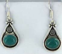 Silver and Natural Stone Earrings
