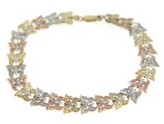 Ideal Tri Color Butterfly Gold Bracelet