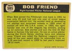 Bob Friend National League All-Star Baseball Card