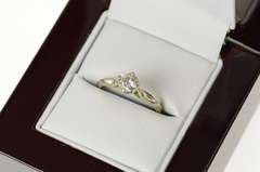 14K White Gold 0.46 Ct Diamond Classic Solitaire Engagement Ring