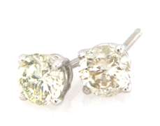 Elegant 14kt WG Round Diamond Earrings